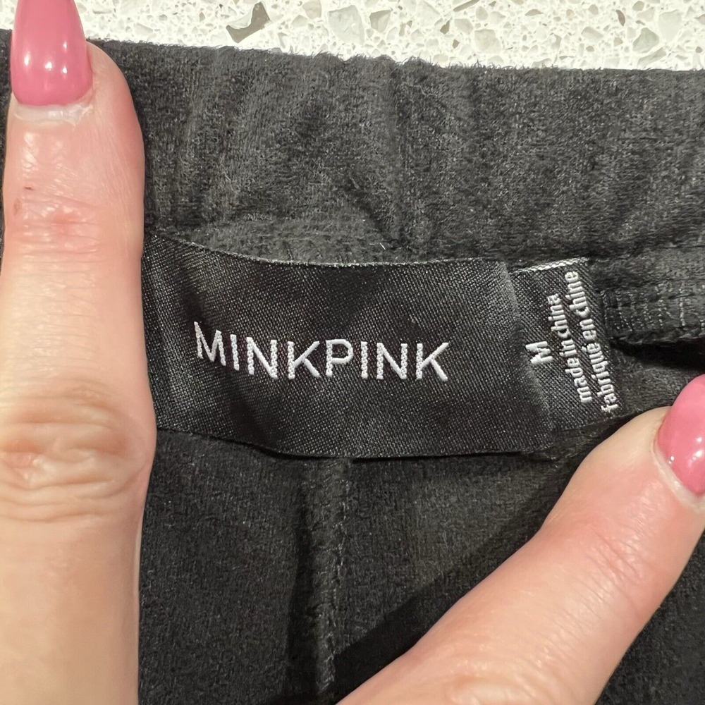 MinkPink Size M Truth Potion Flare Black Pants High Rise Boho Festival Grunge - Picture 4 of 11